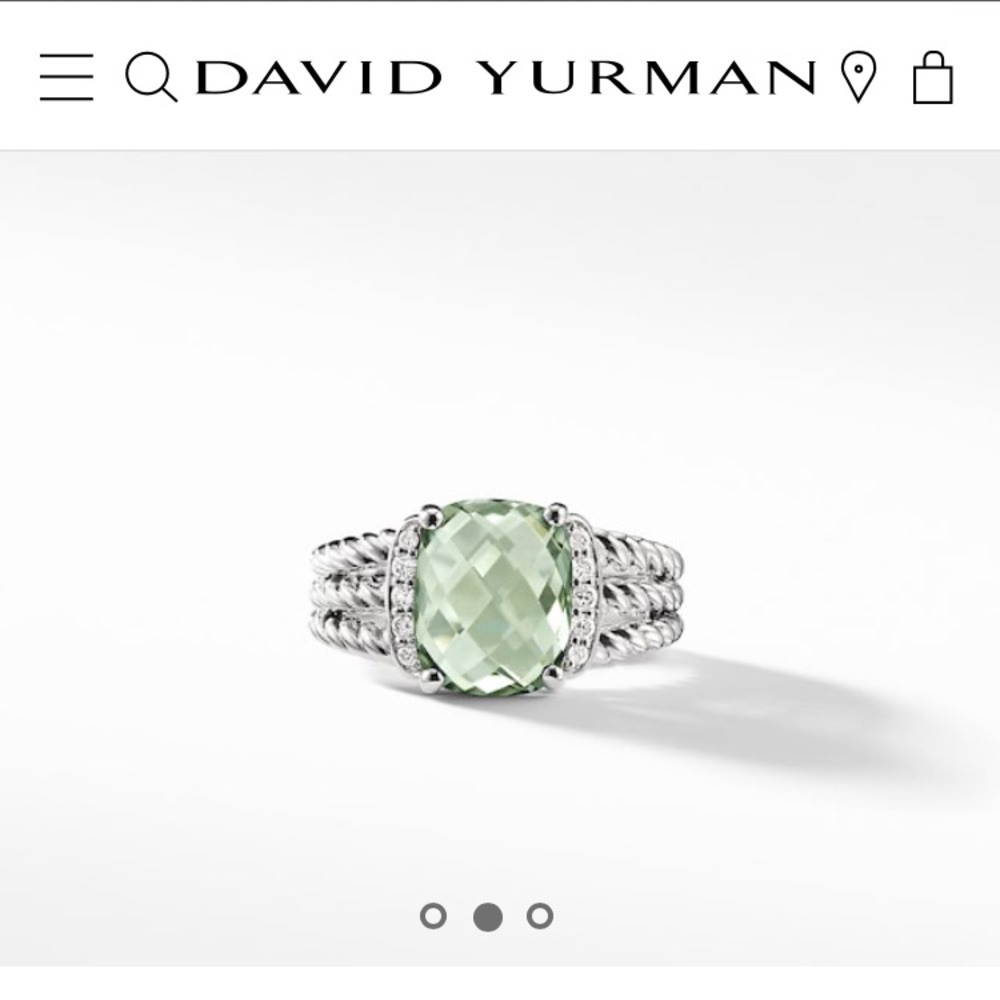 David Yurman Prasiolite and Diamond Ring
